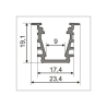 Afdæknings Click Cover i Opal Til Profil ( Model F ) 1 Meter