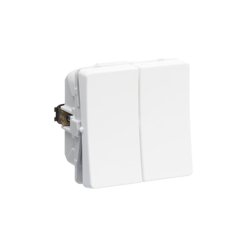 Fuga 1-polet afbryder 16A 250V med LED i hvid