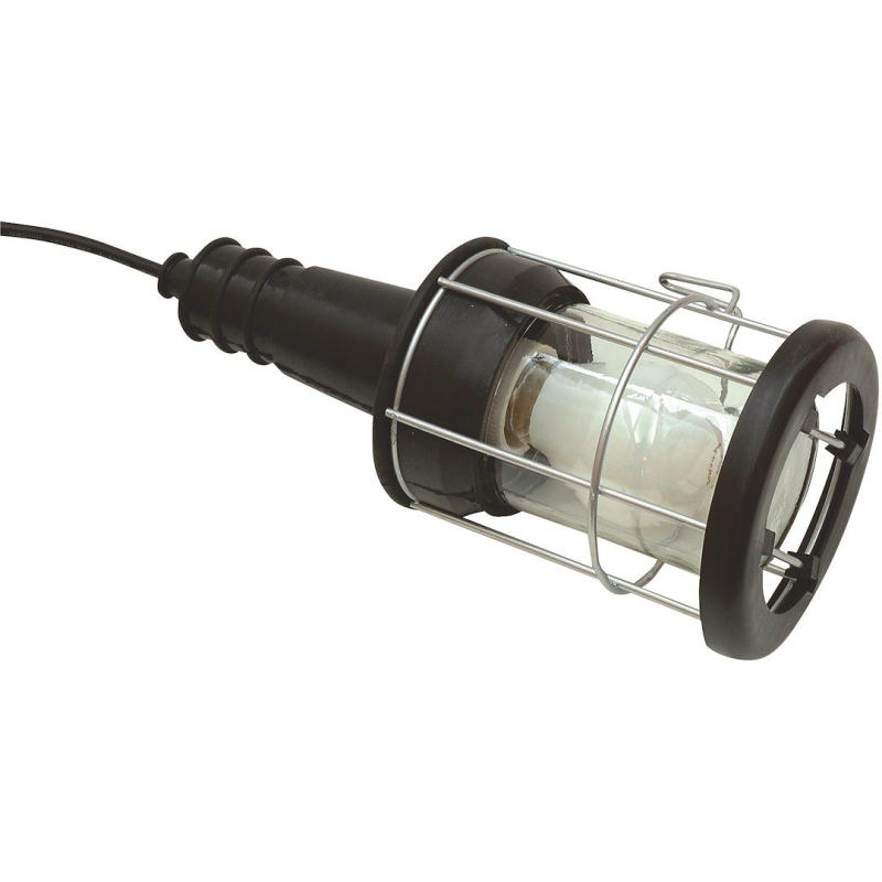 LED Arbejdslampe Med Stikprop & 5 Meter Ledning - Sort