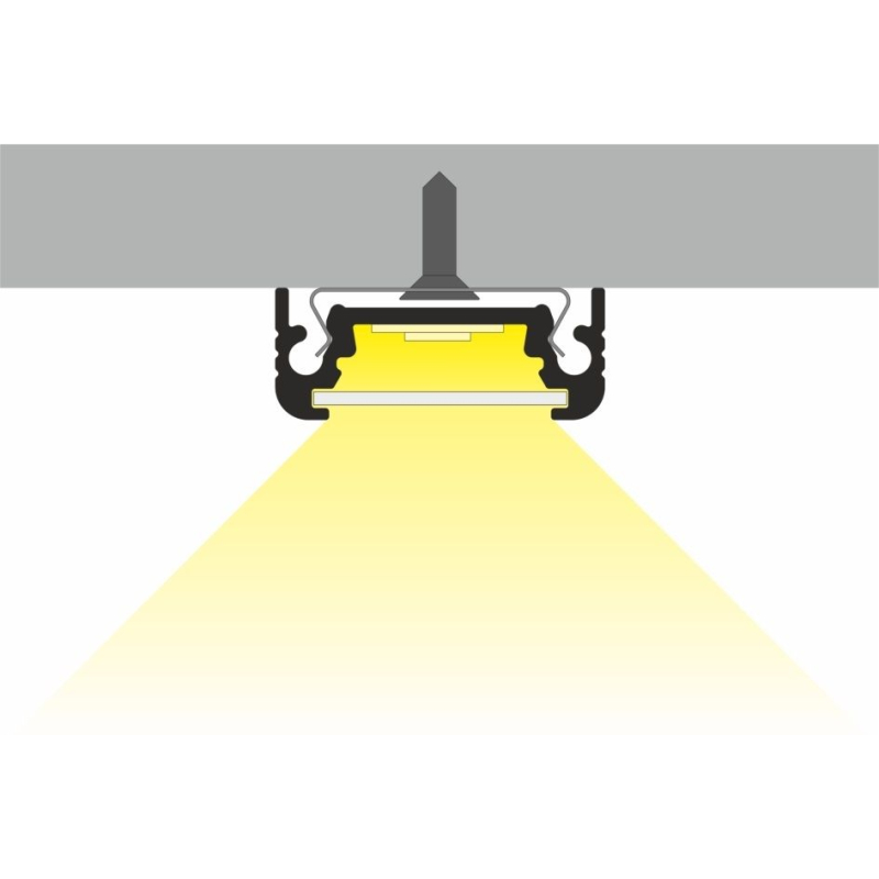 SURFACE10 Alu Profil i Sort Til LED Strip (Model C) 2 Meter