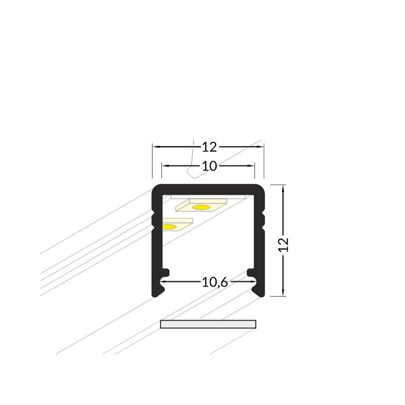 Smart-IN10 Hvid Indbygnings Profil Til Strip (Model C2) - 2M