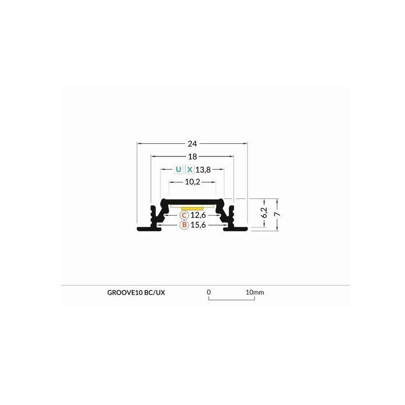 GROOVE10 Hvid Indfræsning...