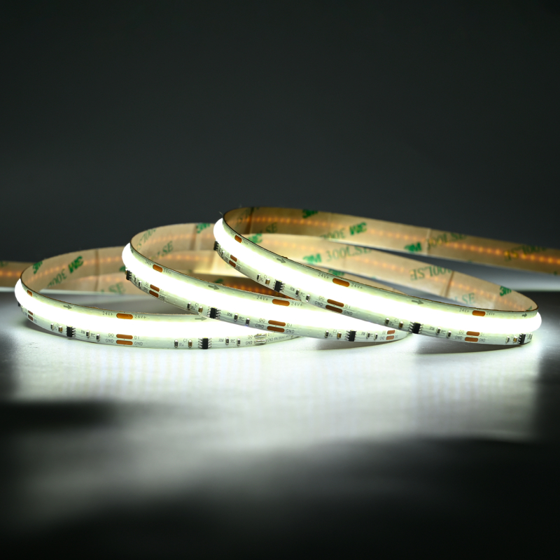 Digital Running COB CCT LED Strip 24V i 3000K, 19W/m, 24V, IP20, Ra90 - 5 Meter