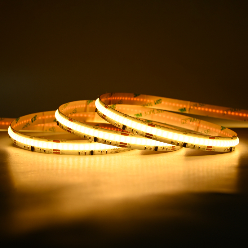 Digital Running COB CCT LED Strip 24V i 3000K, 19W/m, 24V, IP20, Ra90 - 5 Meter