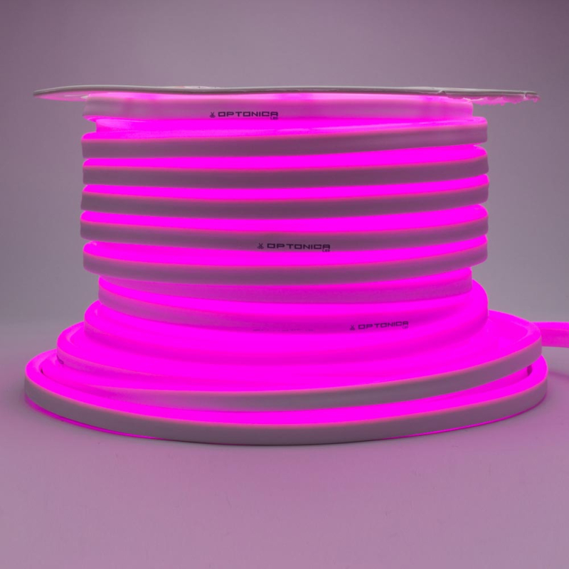 NEON FLEX Strip 16x10mm, Pink, 8,5W, 230V, IP65 - 50 Meter