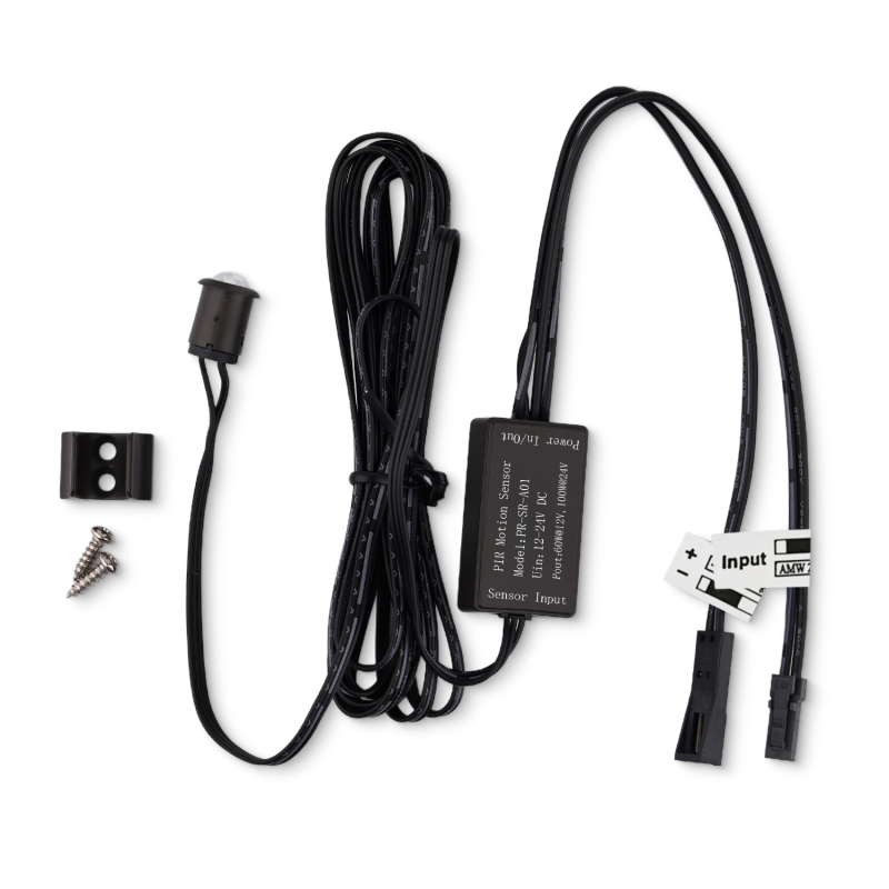 Mini PIR Bevægelsessensor 60/360° Til 12V-24V - Sort