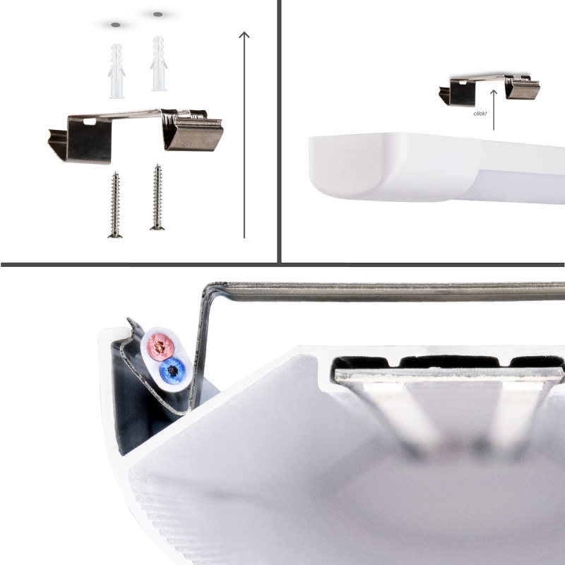 High-Lumen LED Armatur På 40W i 4000K, IP40, 230V - 150 cm