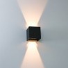 Dæmpbar CUBE LED Udendørs Væglampe 10W Up/Down i 3000K - Sort