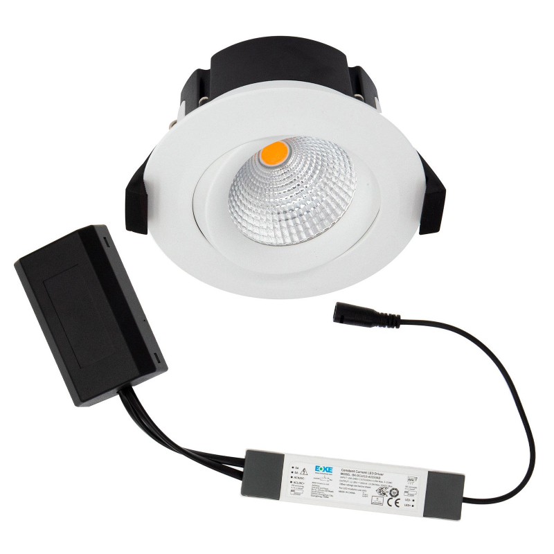 8 Stk. Lyra Tilt LED Indbygningsspot 8W, Dim2Warm, Ra94 - Hvid