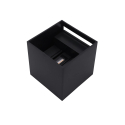 NEW CUBE LED Udendørs Væglampe 6W Up/Down i 3000K, IP65 - Sort