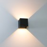 6 x CUBE LED Udendørs Væglampe 6W Up/Down i 3000K, IP65 - Sort