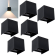 6 x CUBE LED Udendørs Væglampe 6W Up/Down i 3000K, IP65 - Sort