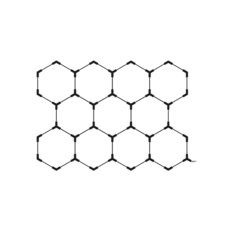 Hexagon LED Lysskinne Loftgitter (Komplet Med 11 Felter)