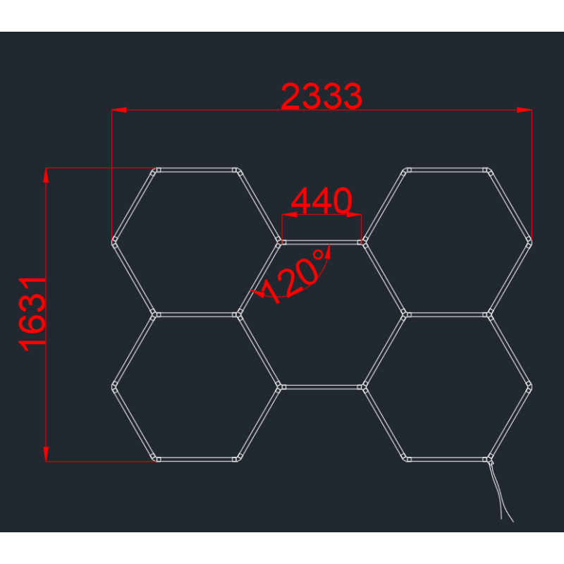 Hexagon LED Lysskinne...