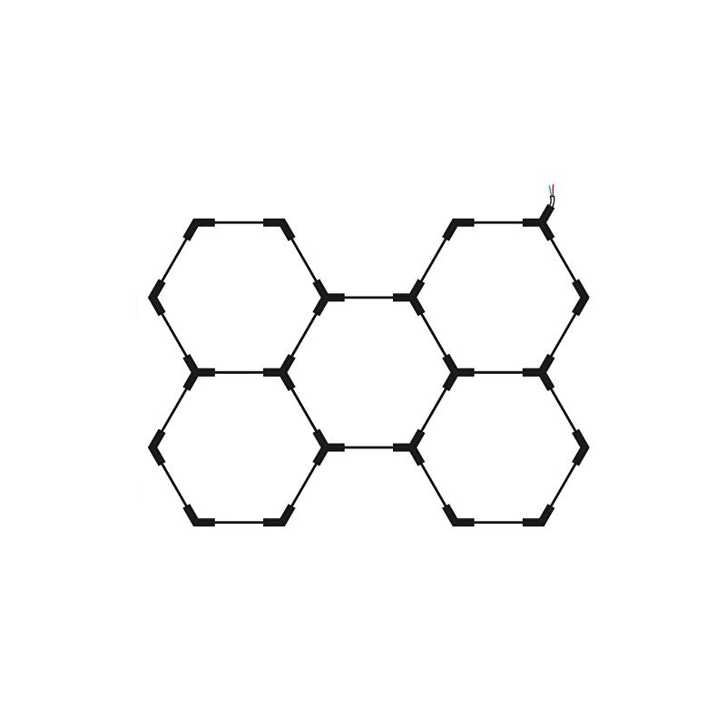 Hexagon LED Lysskinne Loftgitter (Komplet Med 5 Felter)