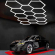 Hexagon LED Lysskinne Loftgitter (Komplet Med 14 Felter)