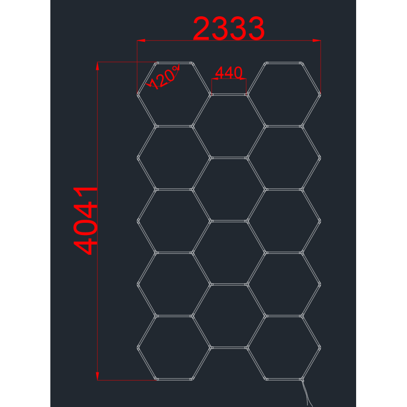 Hexagon LED Lysskinne...