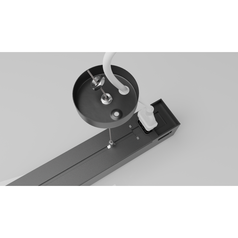 Sort LED Armatur 50W (3000K/4000K/6000K) Gennemfortrådet - 1200mm