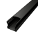 SURFACE 2 Sort Alu Profil m/Sort Cover Til LED Strip (Komplet) - 2 Meter