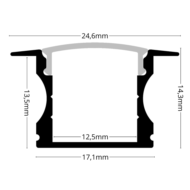 RECESSED 2 Sort Indbygnings...