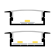 RECESSED 3 Sort/Sort Indbygnings profil Til LED Strip (Komplet) - 2 Meter