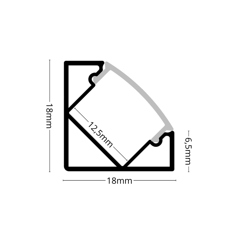 CORNER 1 Sort Alu Profil...
