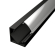 CORNER 1 Sort Alu Profil Til LED Strip (Komplet) - 2 Meter