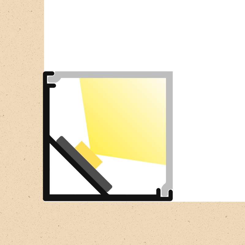 CORNER 3 Hvid Alu Profil...