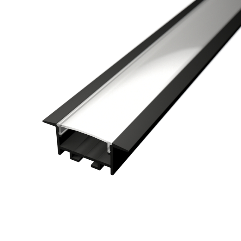 RECESSED 21 Sort Indbygnings profil Til LED Strip (Komplet) - 2 Meter
