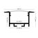 RECESSED 21 Sort/Sort Indbygnings profil Til LED Strip (Komplet) - 2 Meter