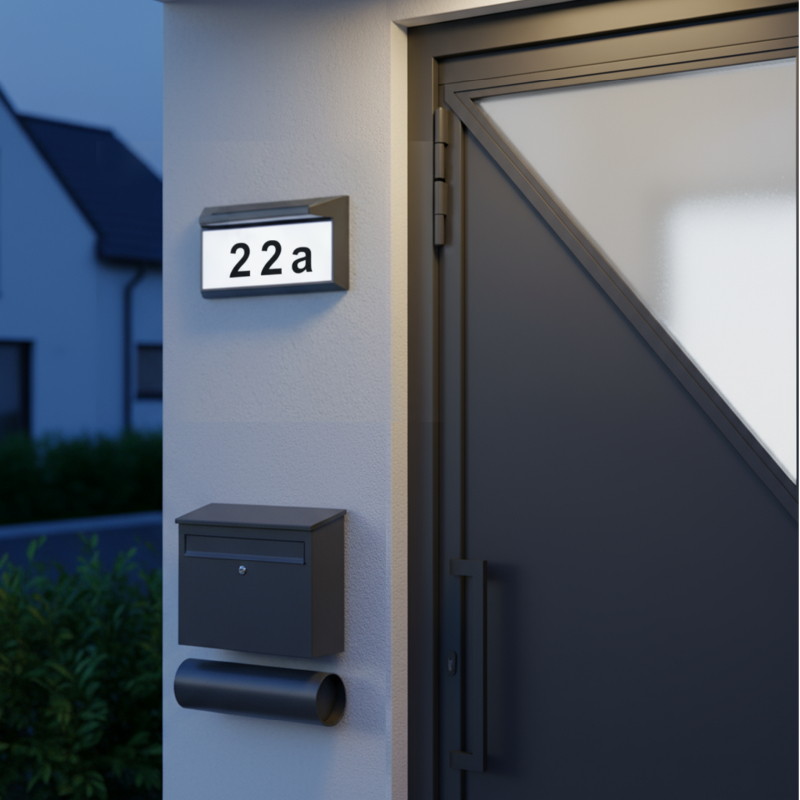 Husnummer Solcelle LED...