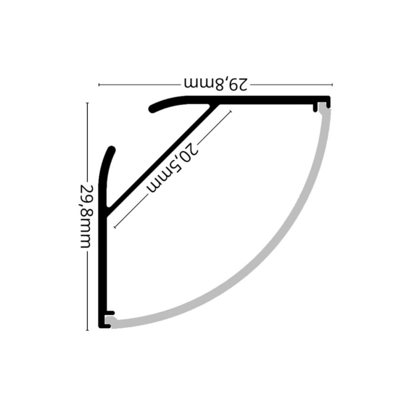 CORNER 4 Hvid Alu Profil...