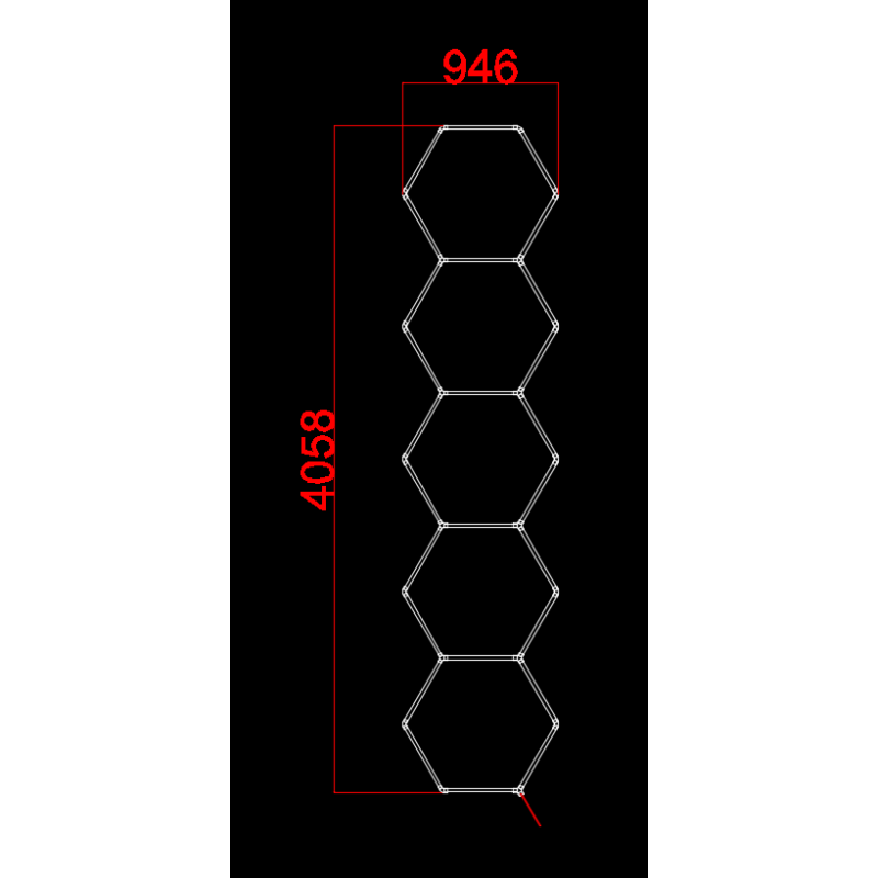 Hexagon Lang LED Lysskinne...