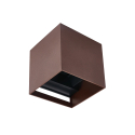 NEW CUBE LED Udendørs Væglampe 6W Up/Down i 3000K, IP65 - Corten