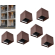 6 x NEW CUBE LED Udendørs Væglampe 6W Up/Down i 3000K, IP65 - Corten
