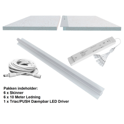 6 x Troldtekt LED Lysskinne...