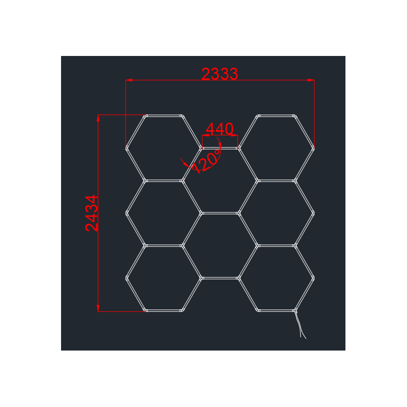 Hexagon CCT LED Lysskinne...