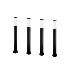 4 x CUBE Rund Udendørs Bedlampe Til E27 LED, IP44 - Sort