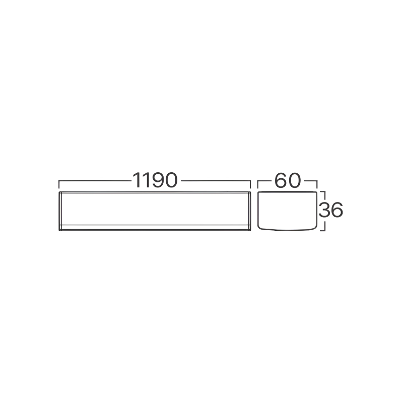 BRY Hi-Lumen LED Armatur i Sort 36W m/CCT Lys IP40 230V 120cm