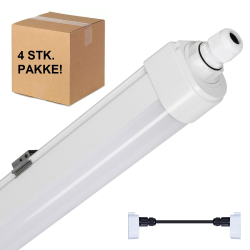 4 x Gennemfortrådet LED Armatur 36W 4000K IP65 230V - 120 cm
