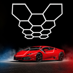 Hexagon LED Lysskinne Loftgitter (Komplet Med 11 Felter)